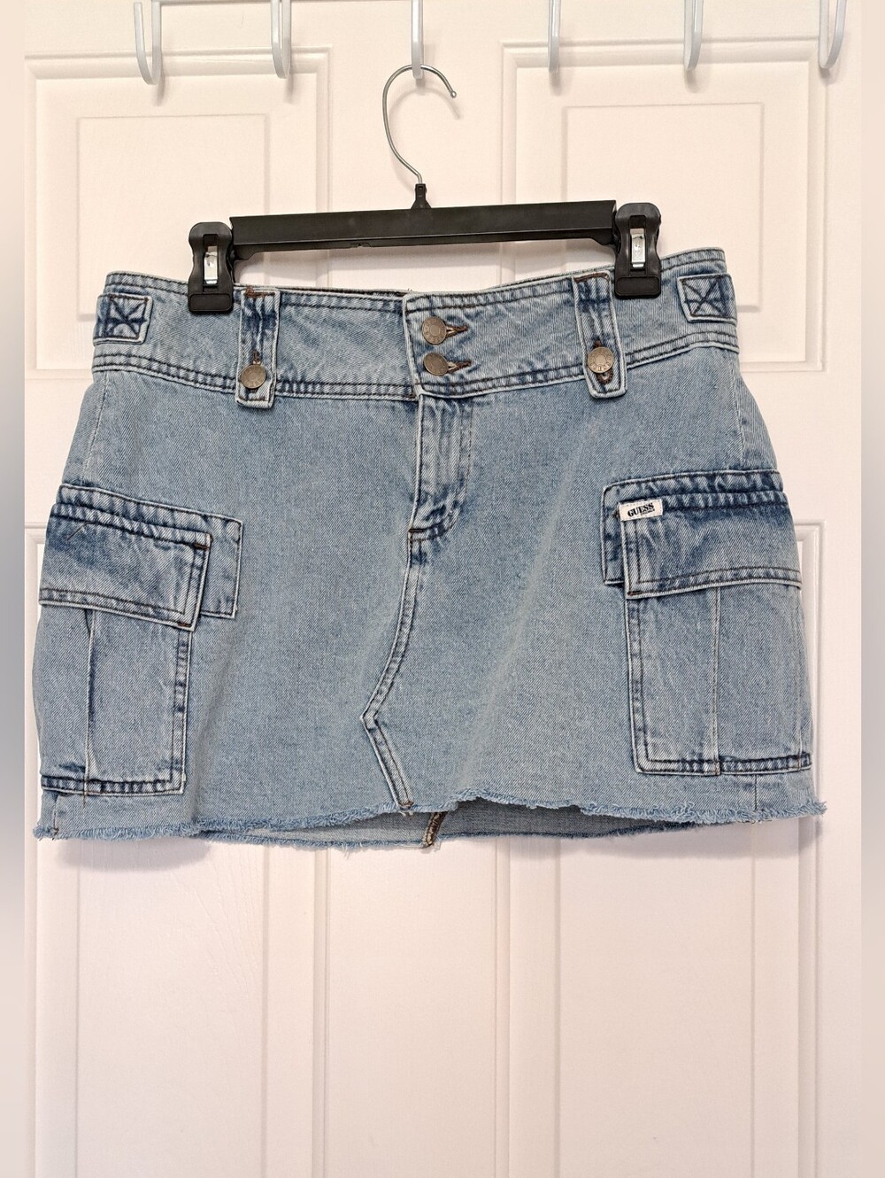 GUESS Denim Cargo Mini Skirt